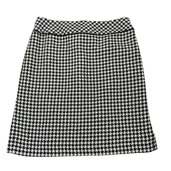 Alex Marie Herringbone Skirt Womens 6P Black Wool Blend Dark Academia Career - Picture 1 of 11